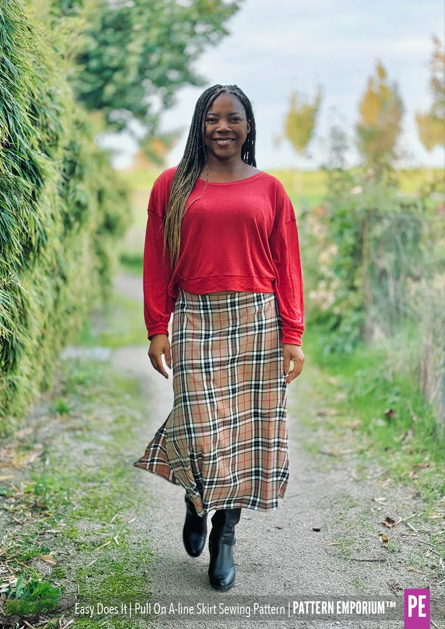 Easy Does It Pull-On A-line Skirt Sewing Pattern