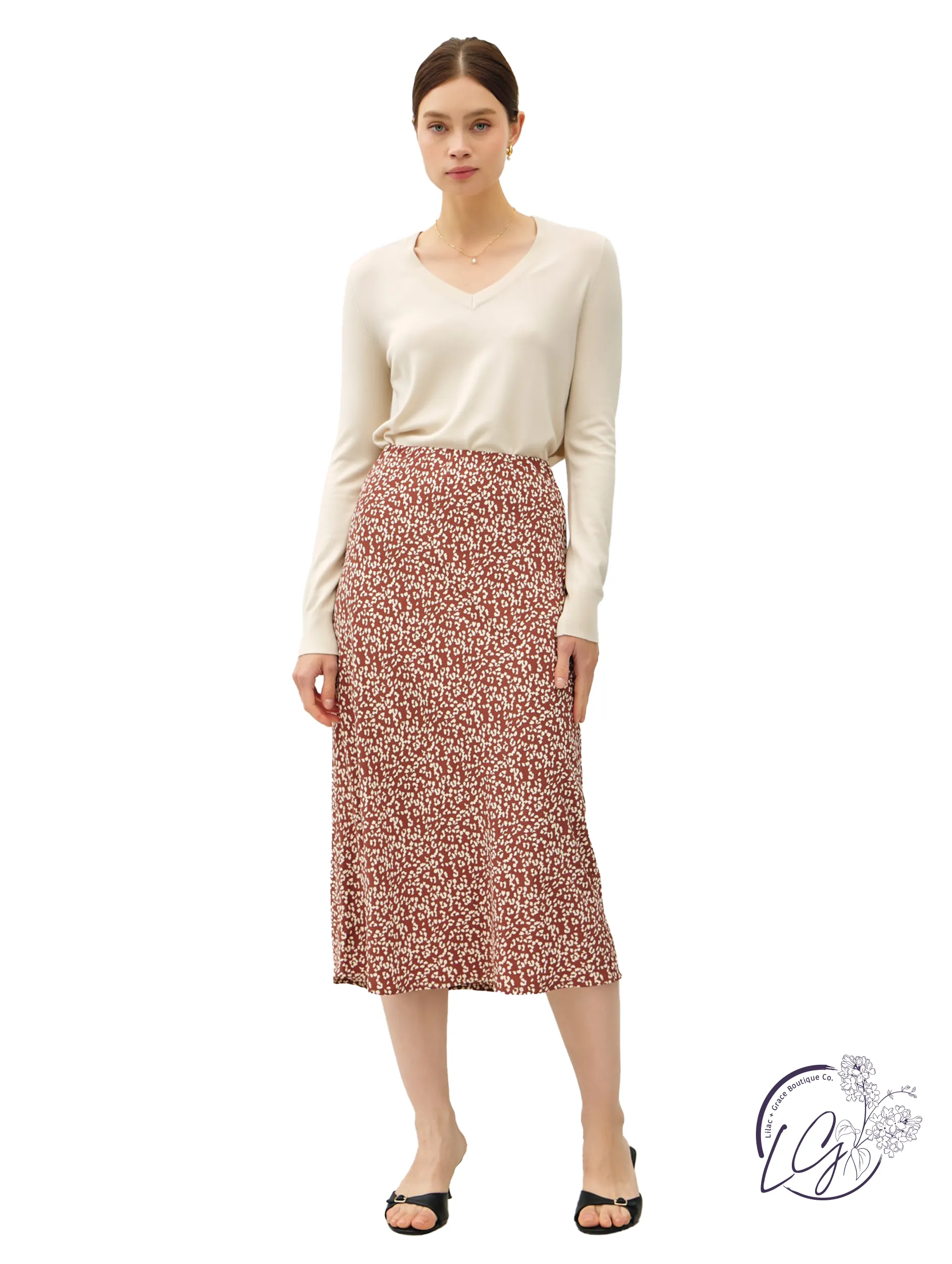 Efflorescing Comfort Midi Skirt