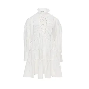 EIMISMOSOL White Cotton Short Shirt Dress