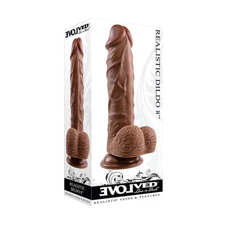 Evolved 8' Realistic Dildo w/Balls - Dark