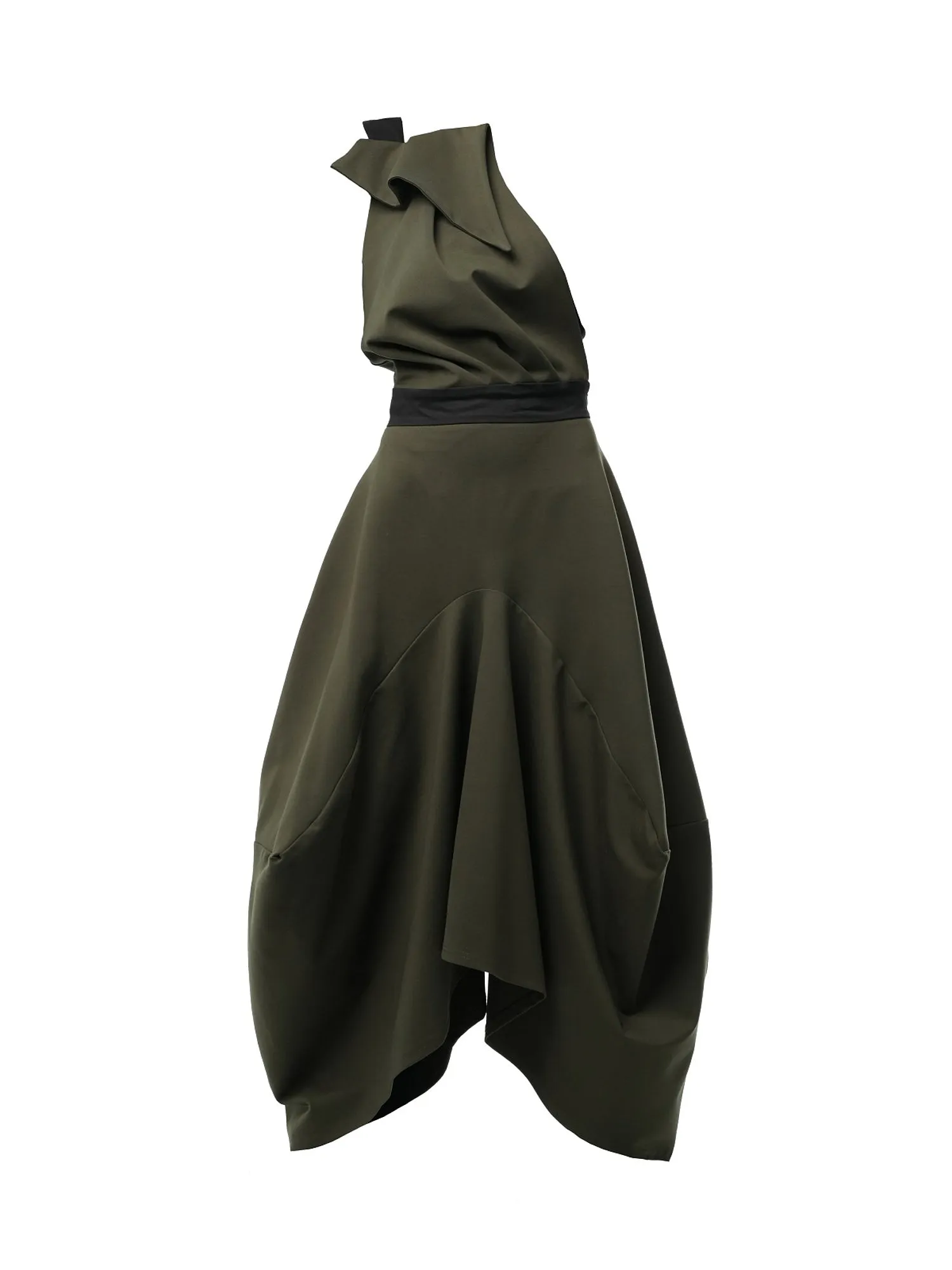 Extravagant Pinafore Skirt In Khaki