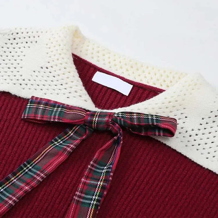 Fashion-Forward Uniform Sweater & Plaid Skirt Set" - Style and Comfort, All in One! 👚🎀👗