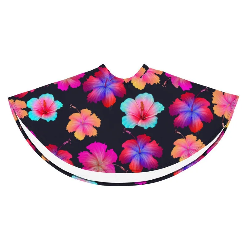 FLORAL BLACK SKATER SKIRT