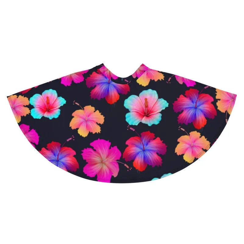 FLORAL BLACK SKATER SKIRT