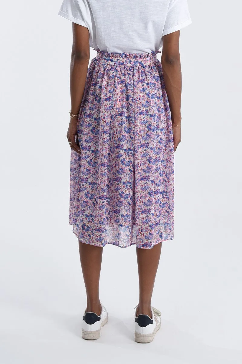 Floral Buttoned Front Skirt