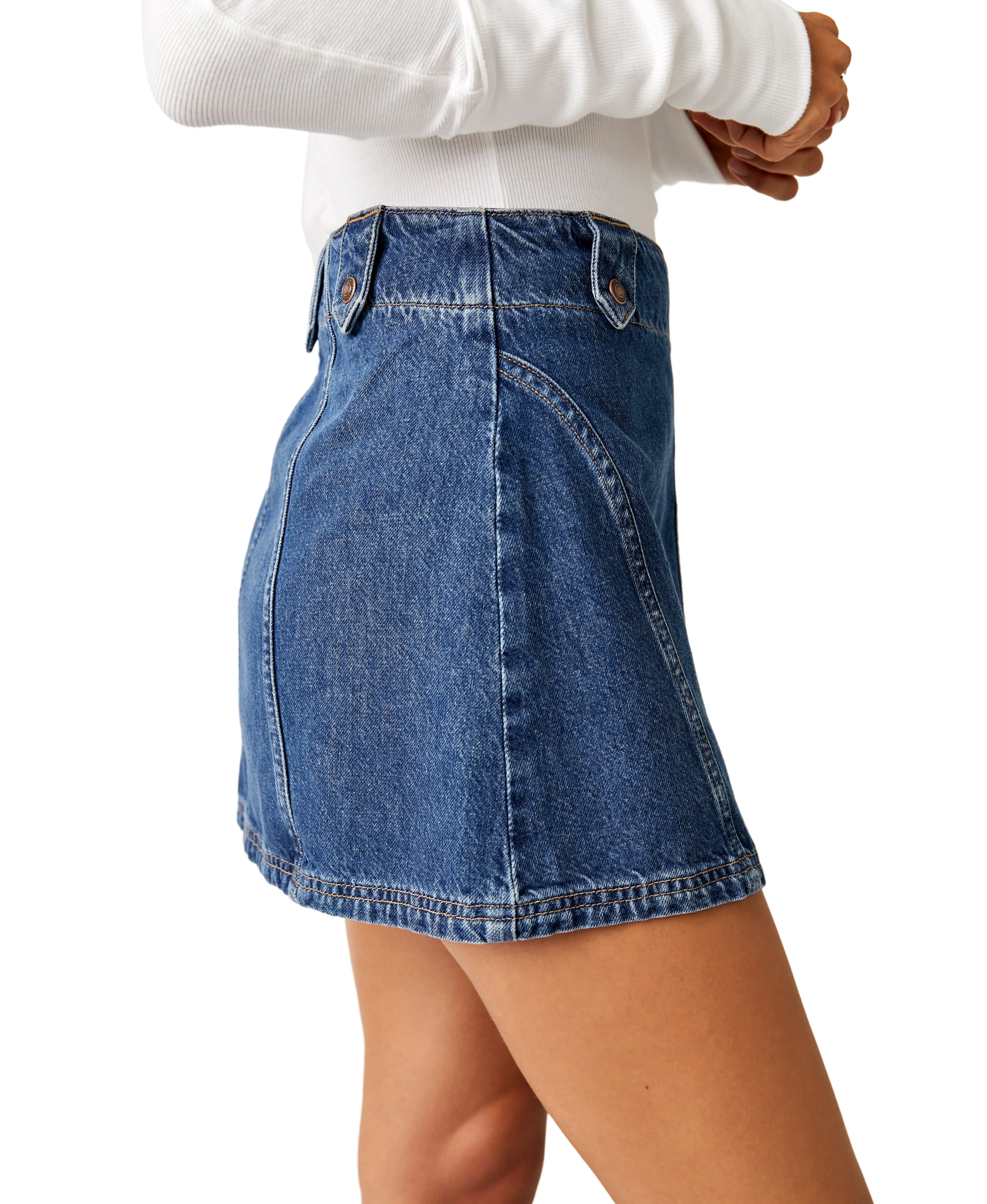 Free People Runaway Denim Skirt