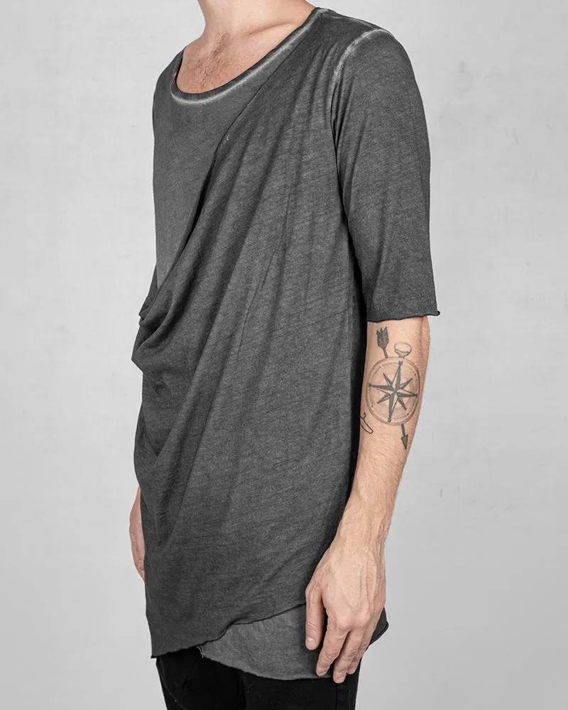 Front draped tshirt anthracite