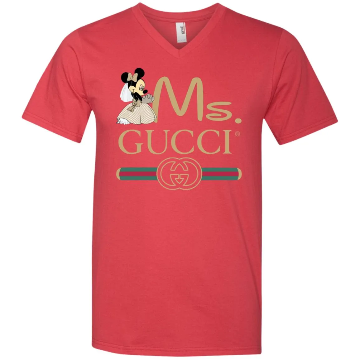 Gucci Couple Disney Ms Minnie Valentine's Day T-shirt Men V-Neck T-Shirt