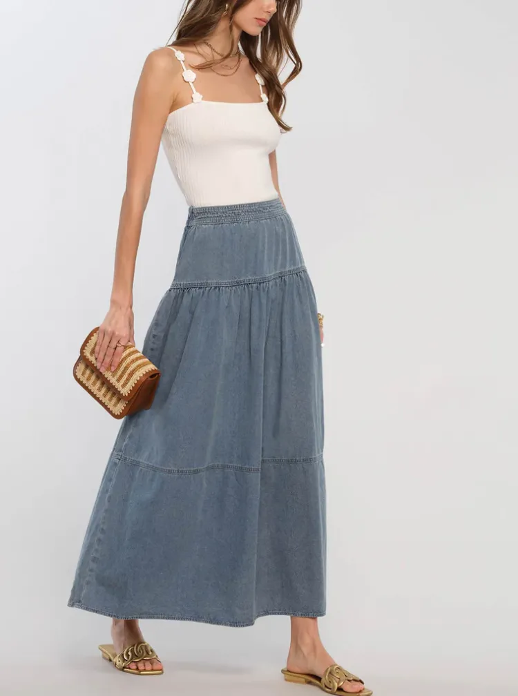 Heartloom Winnie Chambray Skirt