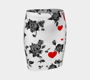 Hearts and Roses Fitted Skirt