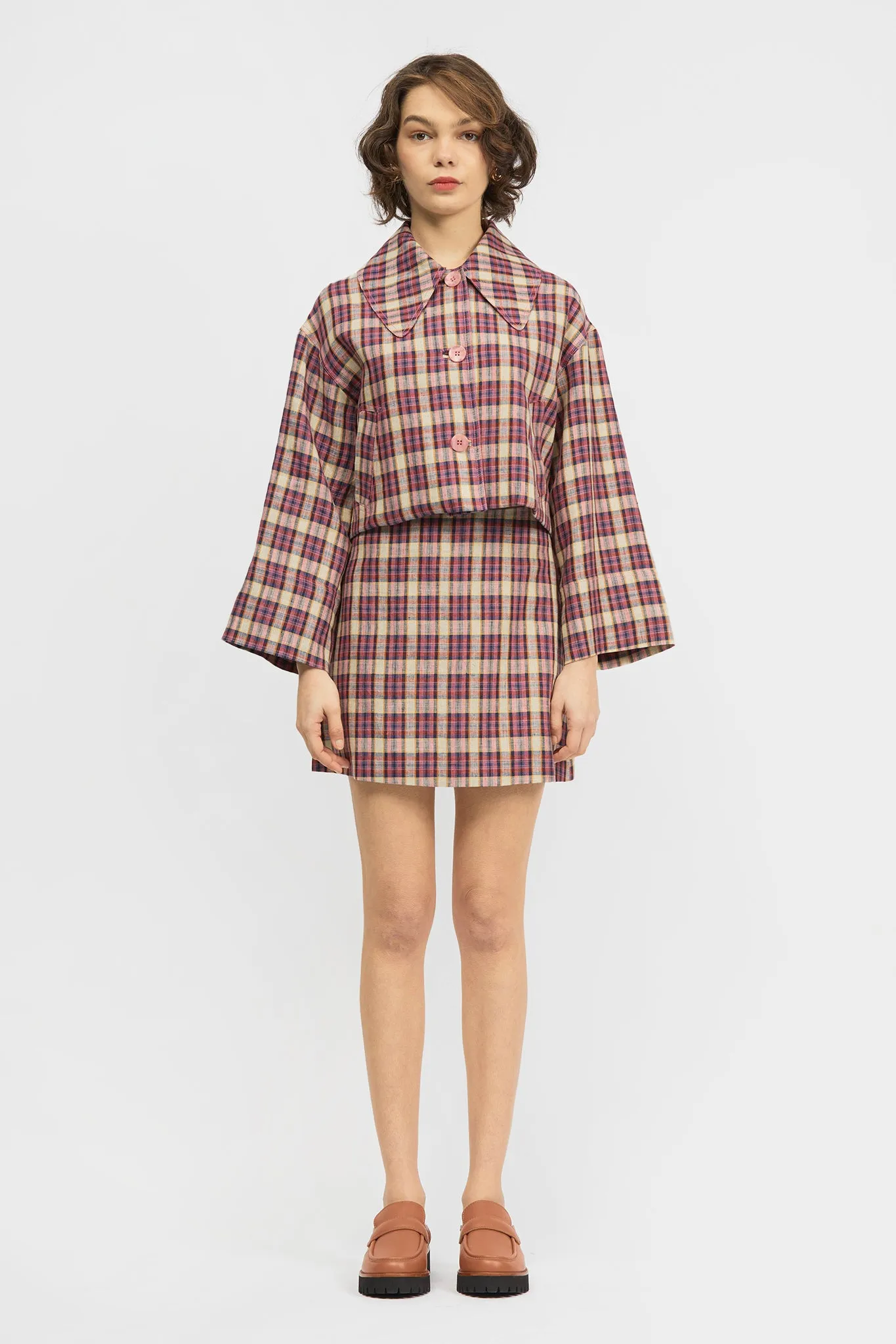 Hilden Skirt Pink Check