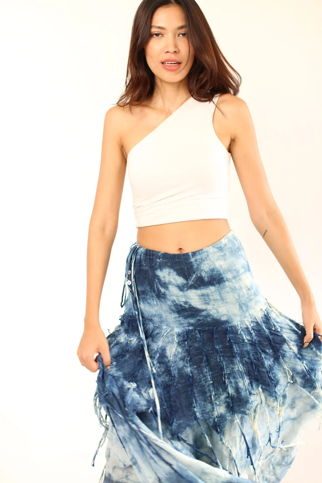 INDIGO HAND DYE SKIRT PINIA