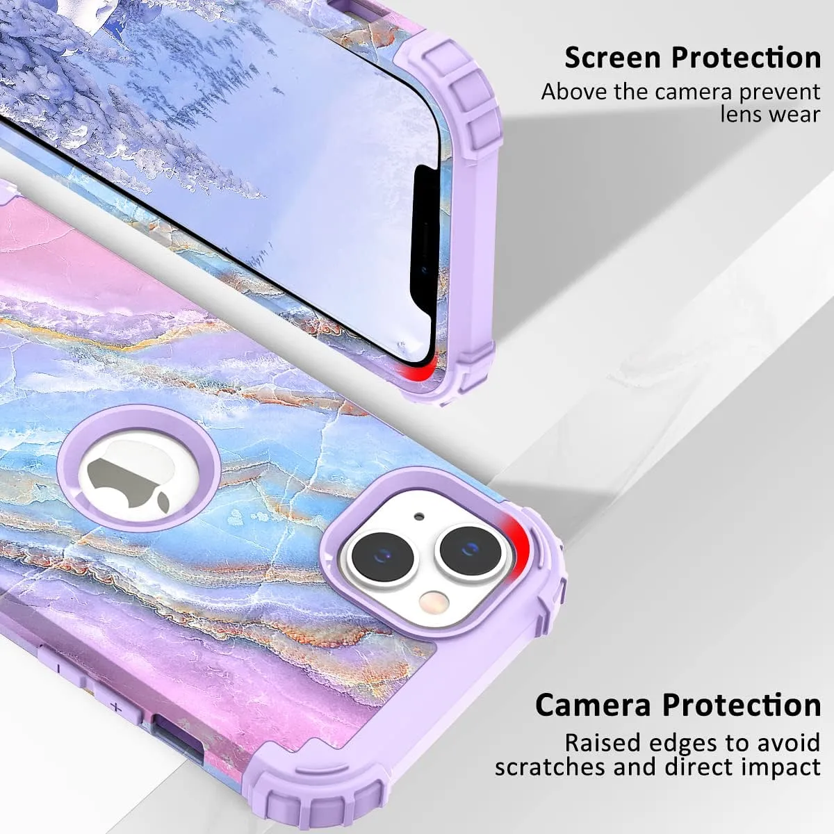 iPhone 14 6.1 inch case, Heavy Duty 3 Layer Full Body Shockproof Protective Hybrid Rubber Case