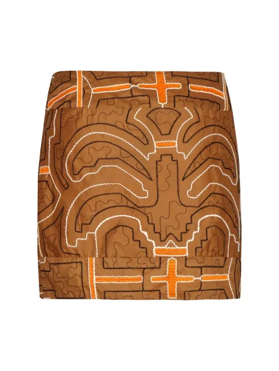 Johanna Ortiz   Camel Ayahuma cotton mini skirt 