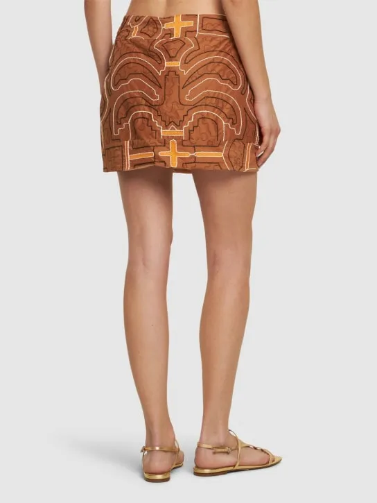 Johanna Ortiz   Camel Ayahuma cotton mini skirt 