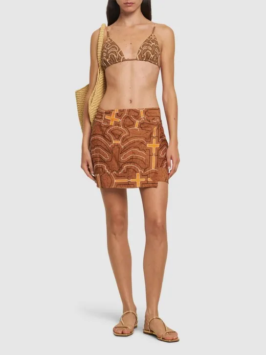 Johanna Ortiz   Camel Ayahuma cotton mini skirt 