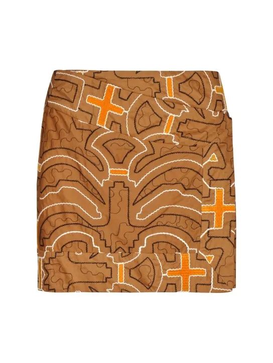 Johanna Ortiz   Camel Ayahuma cotton mini skirt 