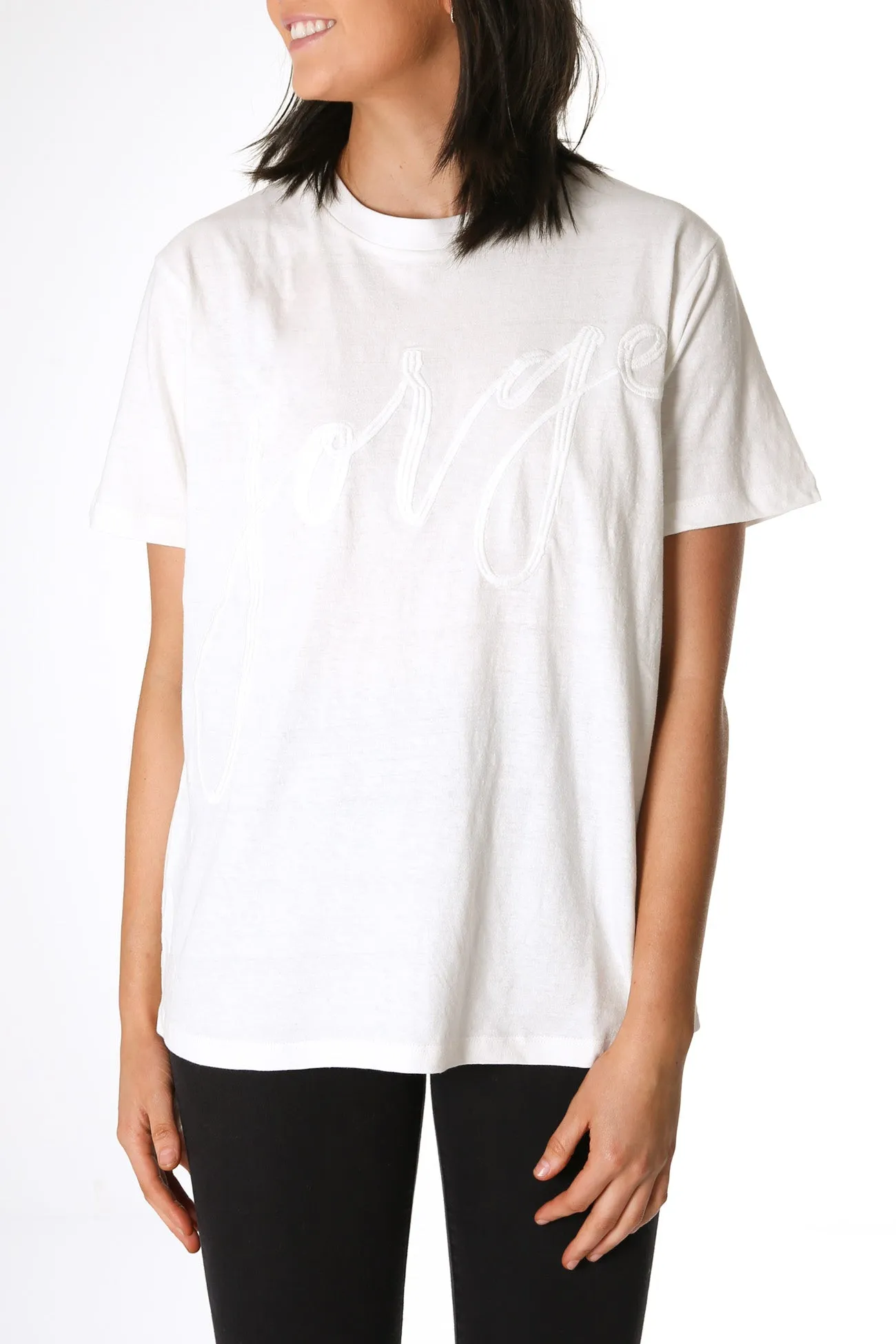 Jorge Embroided Tee Vintage White