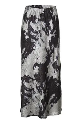 Kaffe Asky Skirt in Black/Silver Cloud