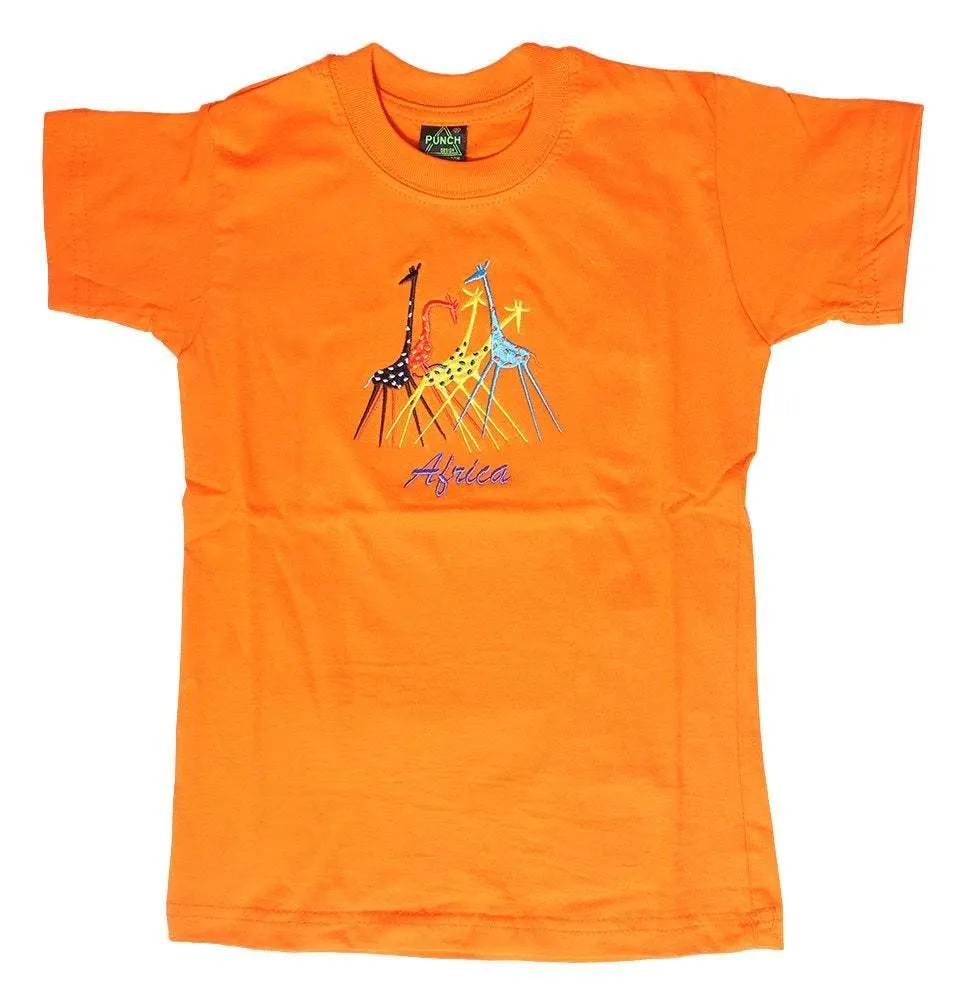 Kids' Embroidered Casual T-Shirt, African Children wear