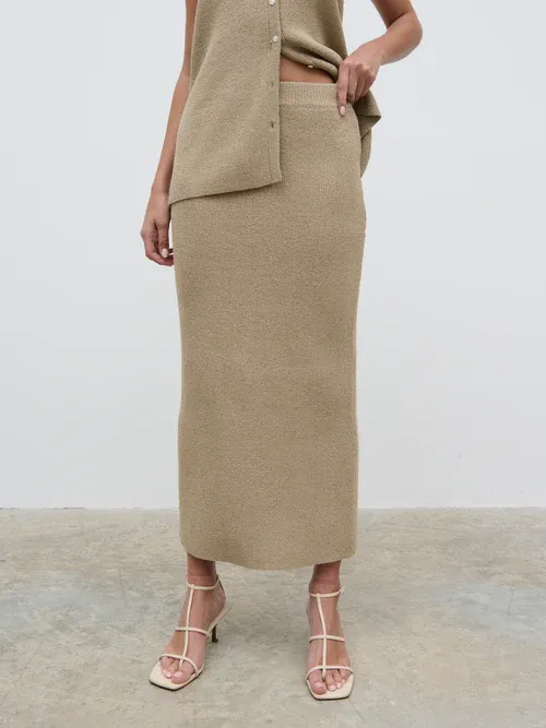 Kourtney Knit Midaxi Skirt - Oatmeal