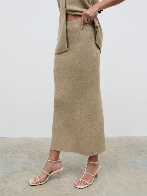 Kourtney Knit Midaxi Skirt - Oatmeal