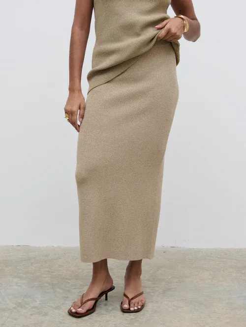 Kourtney Knit Midaxi Skirt - Oatmeal