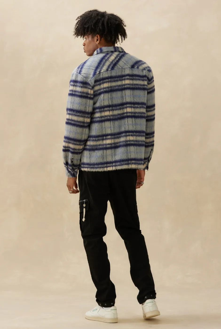 KUWALLA TEE MOHAIR OVERSHIRT - NAVY