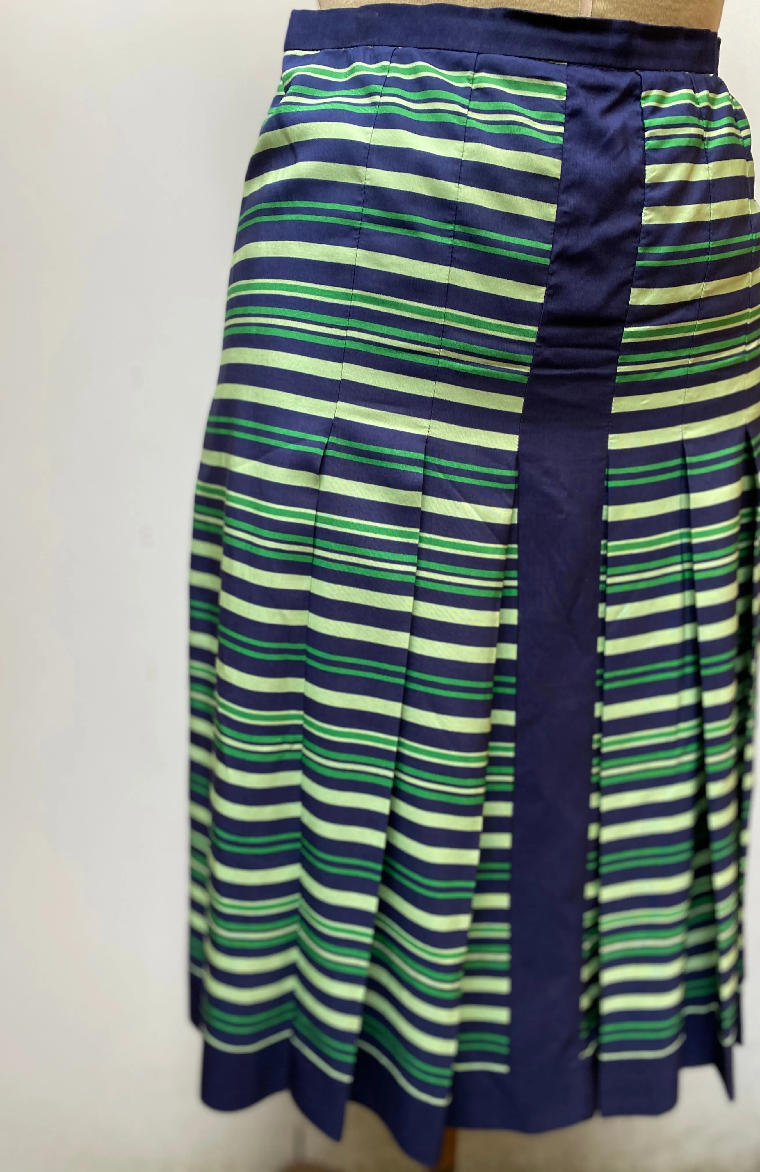 Lanvin striped silk skirt size small