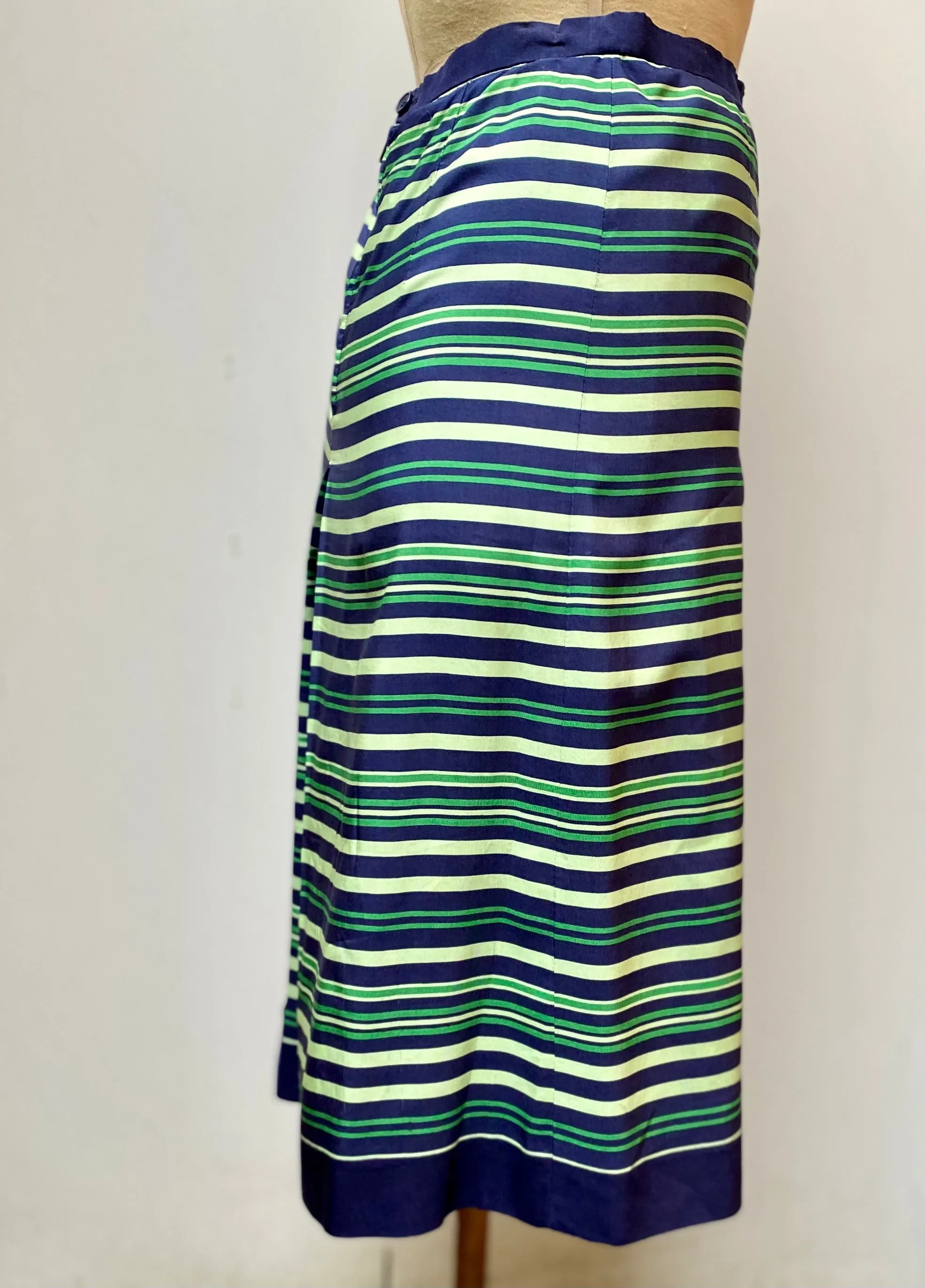 Lanvin striped silk skirt size small