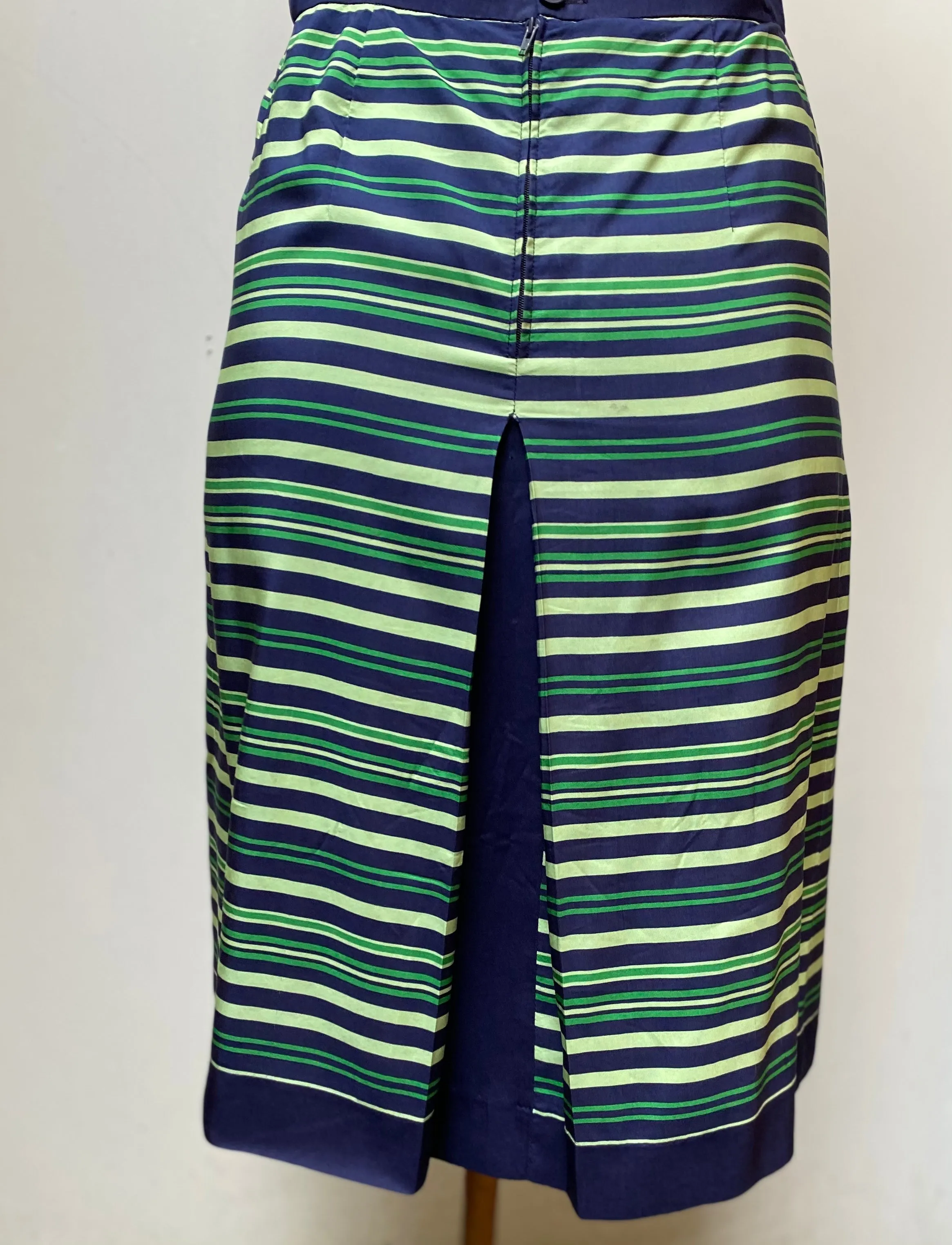 Lanvin striped silk skirt size small