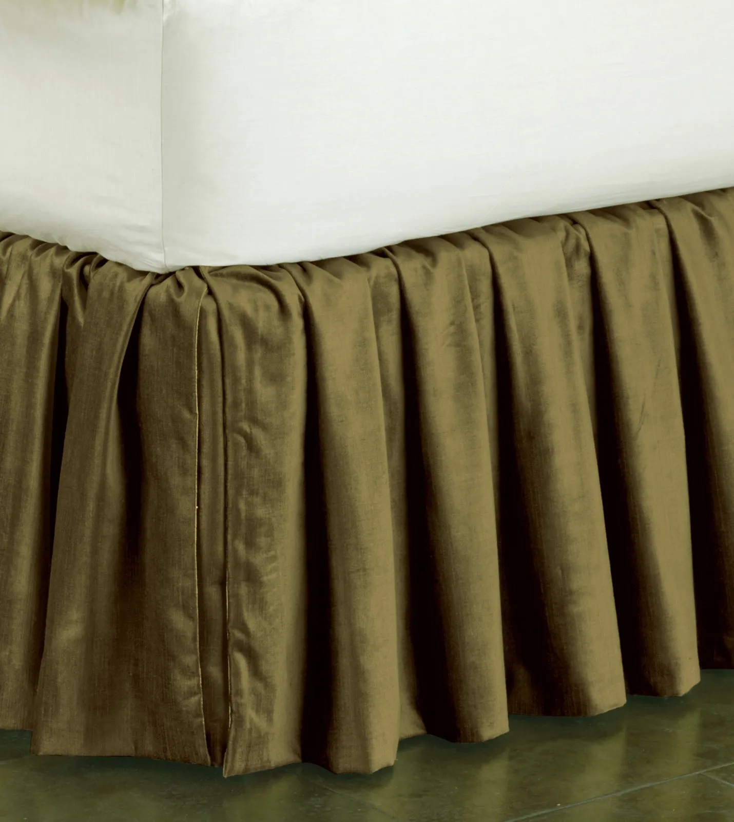 Lars Ruffled Velvet Bed Skirt