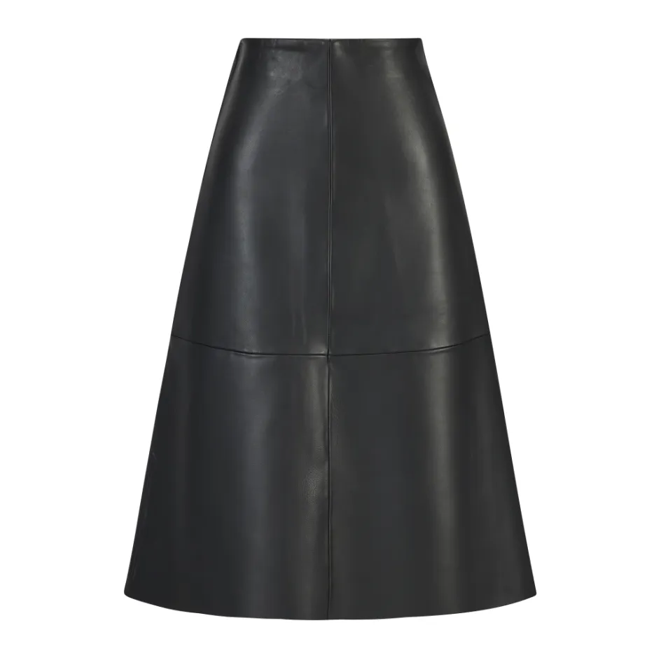 Leather skirt LEASK2152 Black