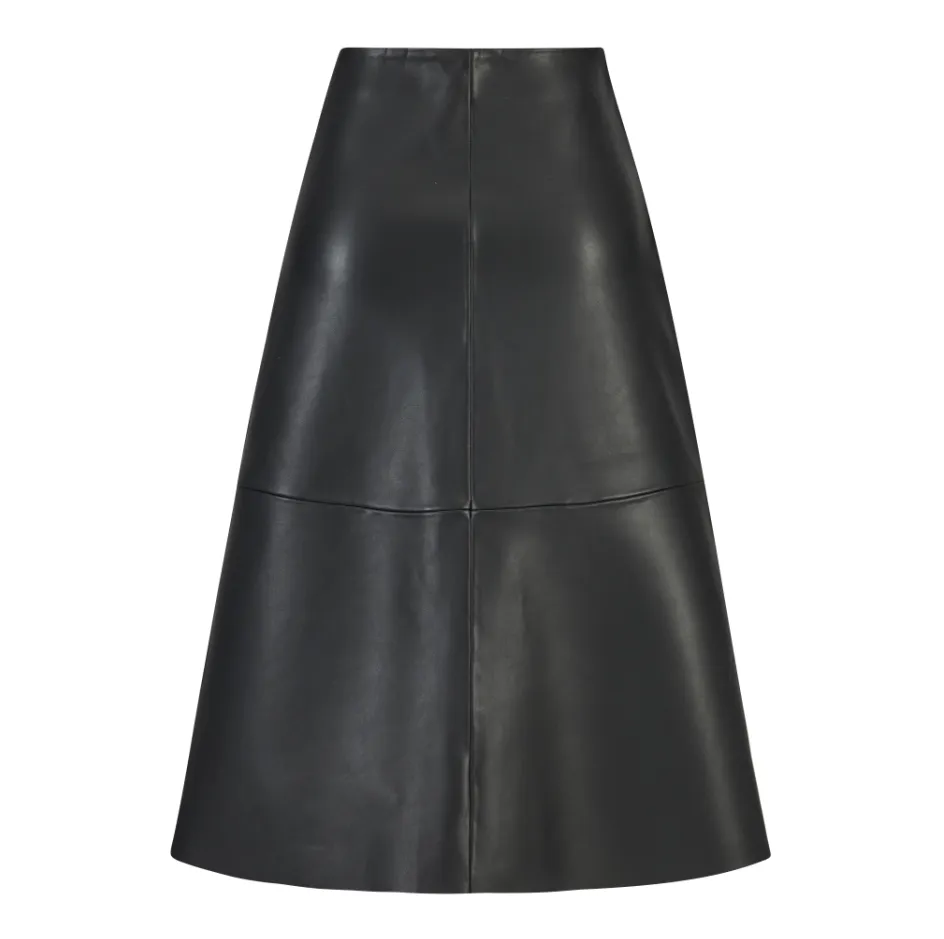 Leather skirt LEASK2152 Black