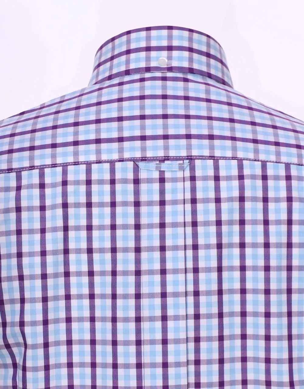 Light Sky And Purple Windowpane Check Shirt