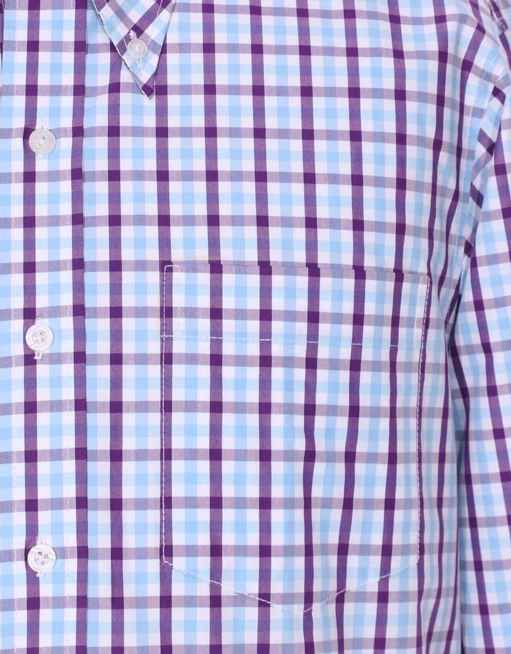 Light Sky And Purple Windowpane Check Shirt