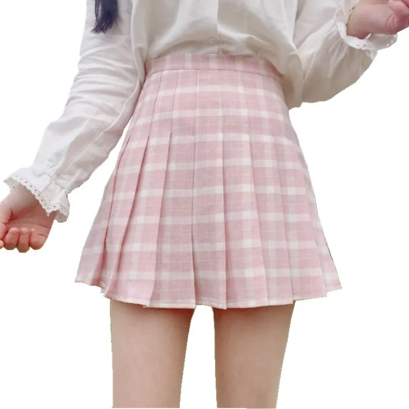 Lolita high waist plaid skirt  PL20510