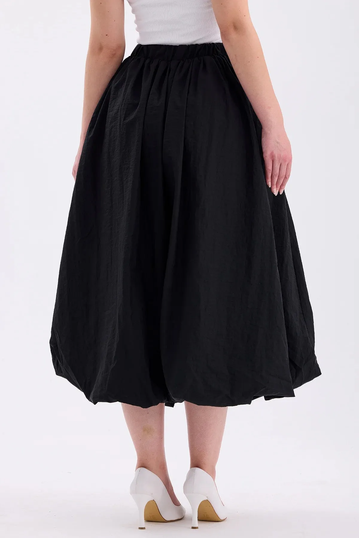 Long Balloon Skirt Black