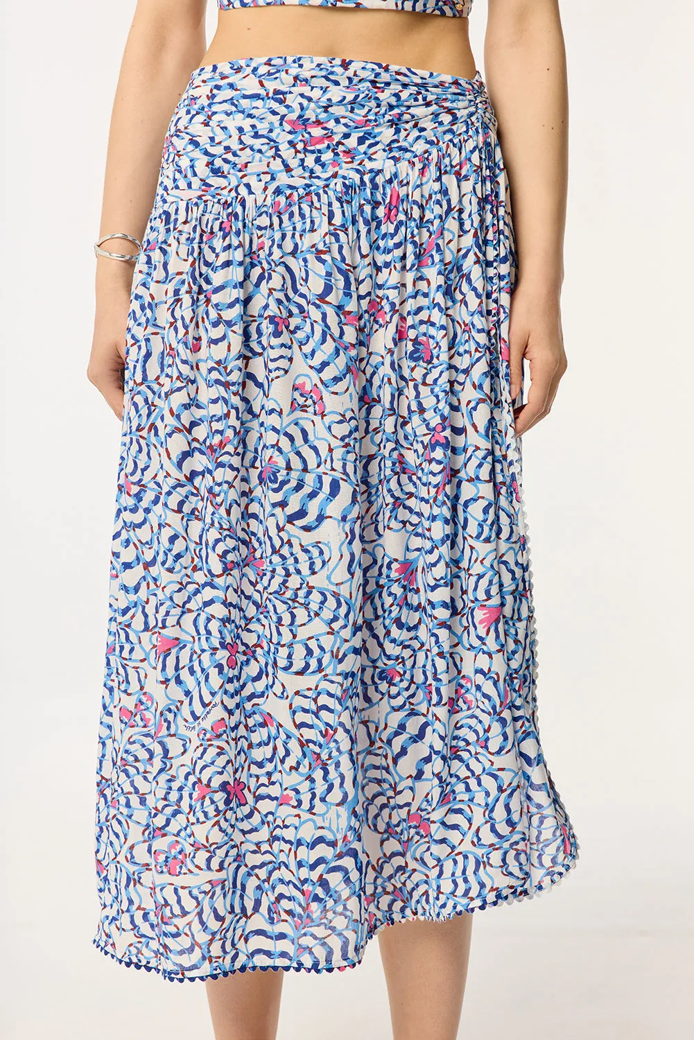 Long Skirt Carla - Blue Wings Flower