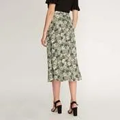 Midi Garden Bloom Button Skirt