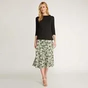 Midi Garden Bloom Button Skirt