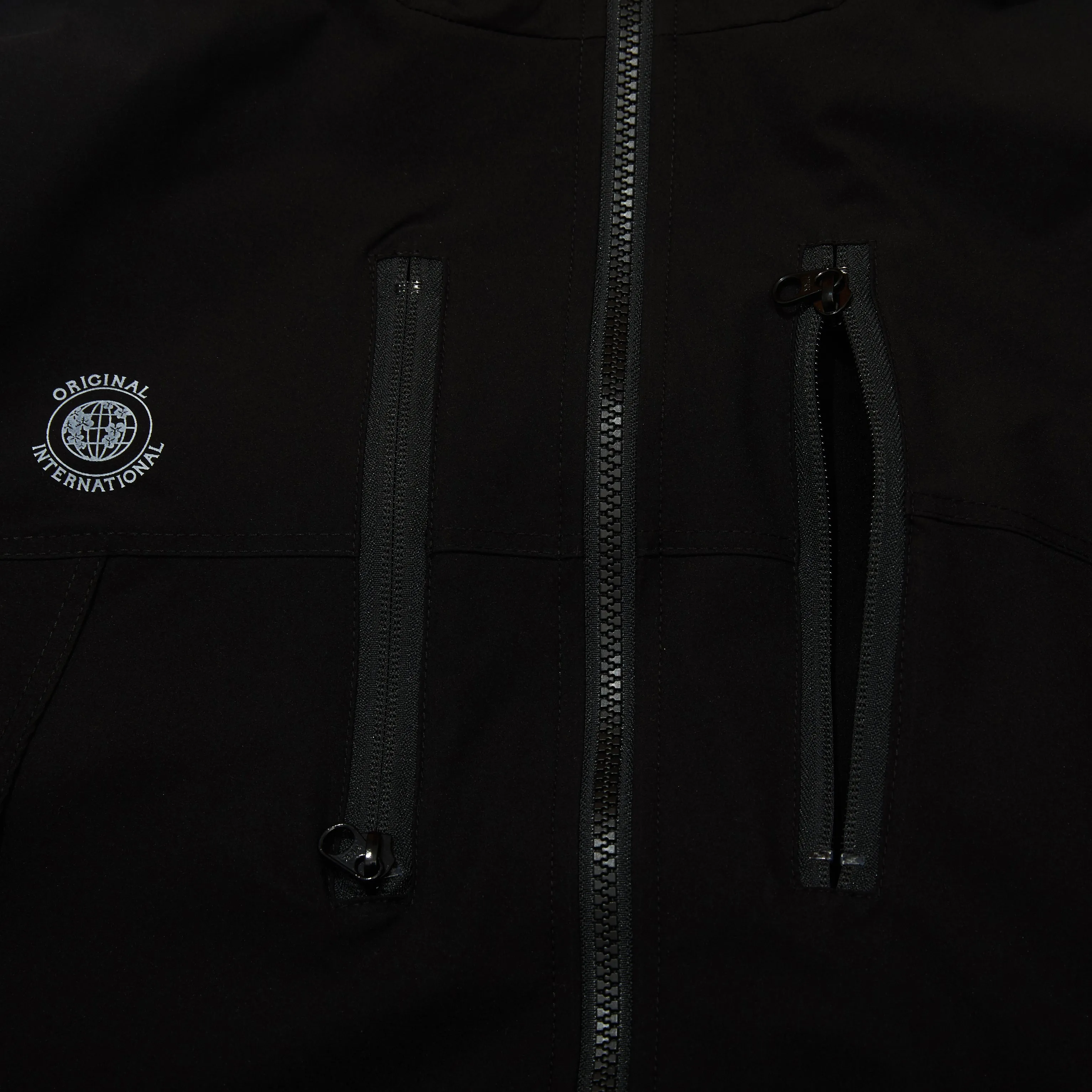 MMM WINDBREAKER HOODED STRETCH JACKET BLACK