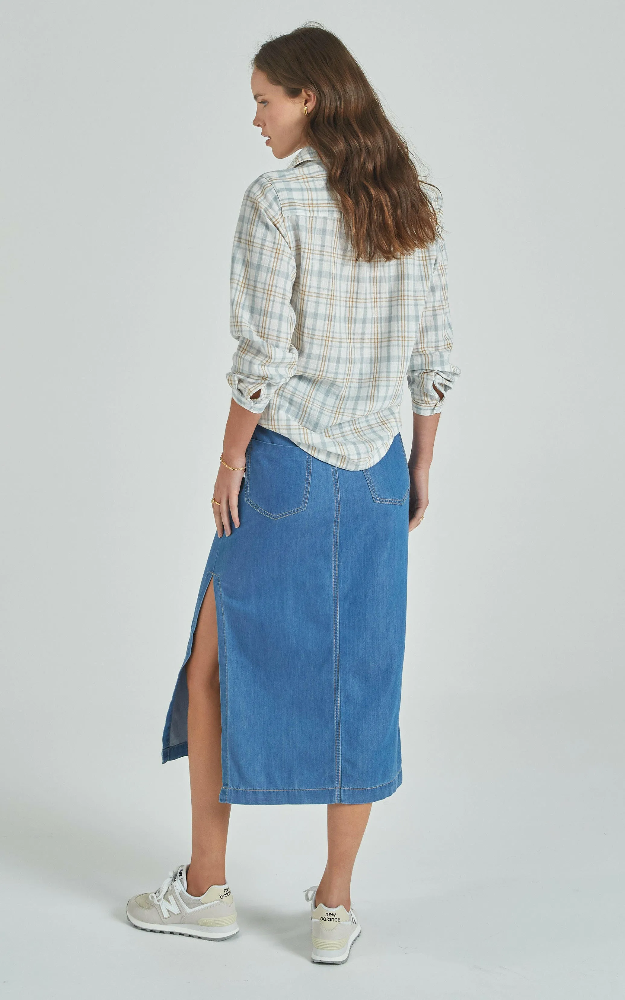 Mona Rodeo Blue Tencel Skirt