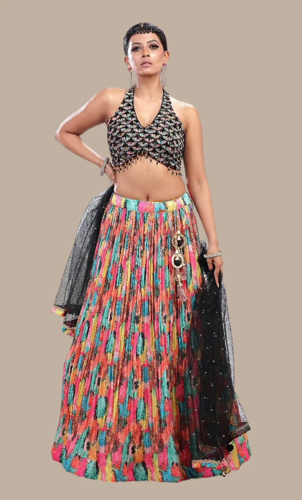 Multi-Colour Embroidered Choli Set