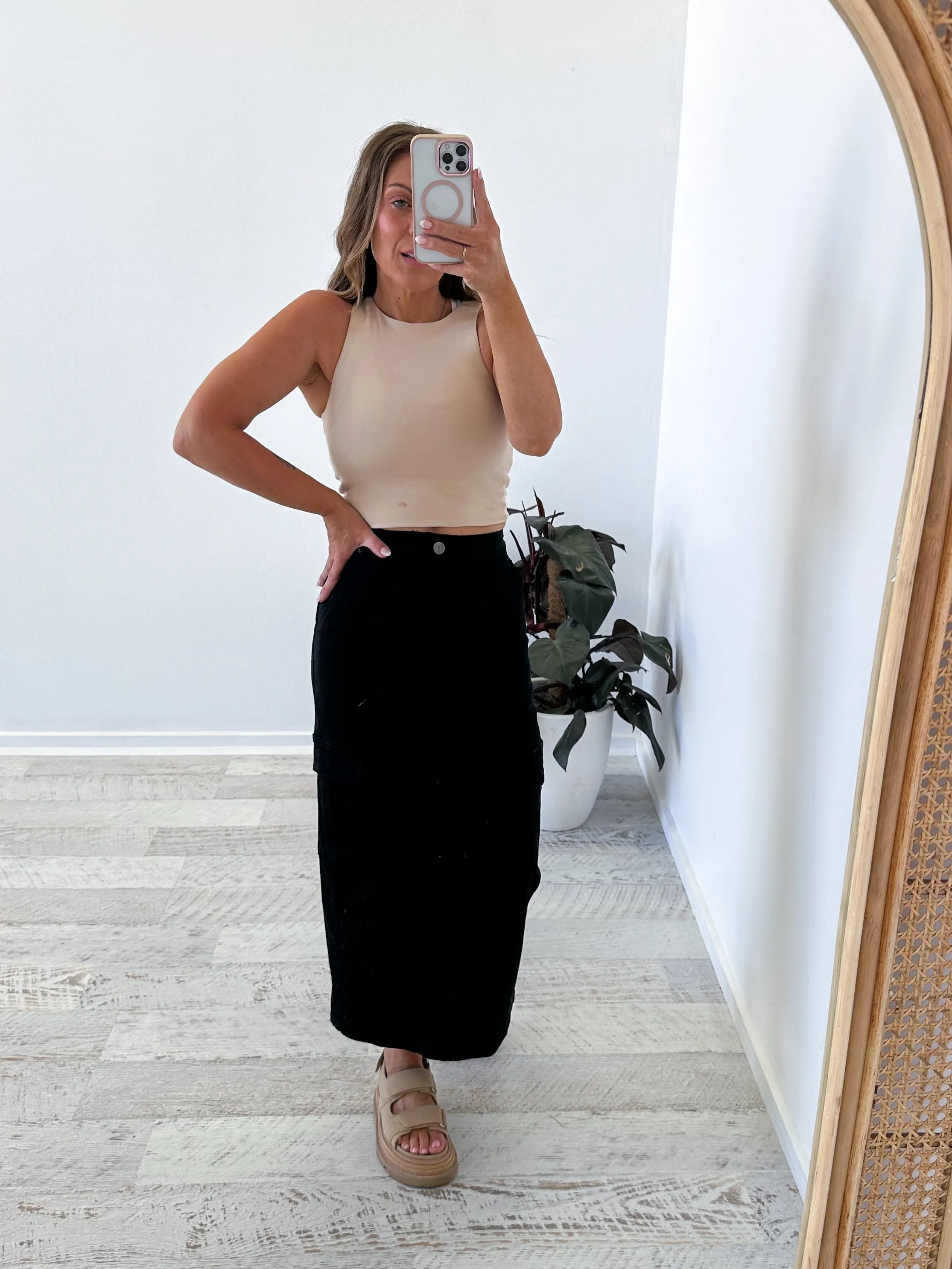 Nova Denim Cargo Skirt