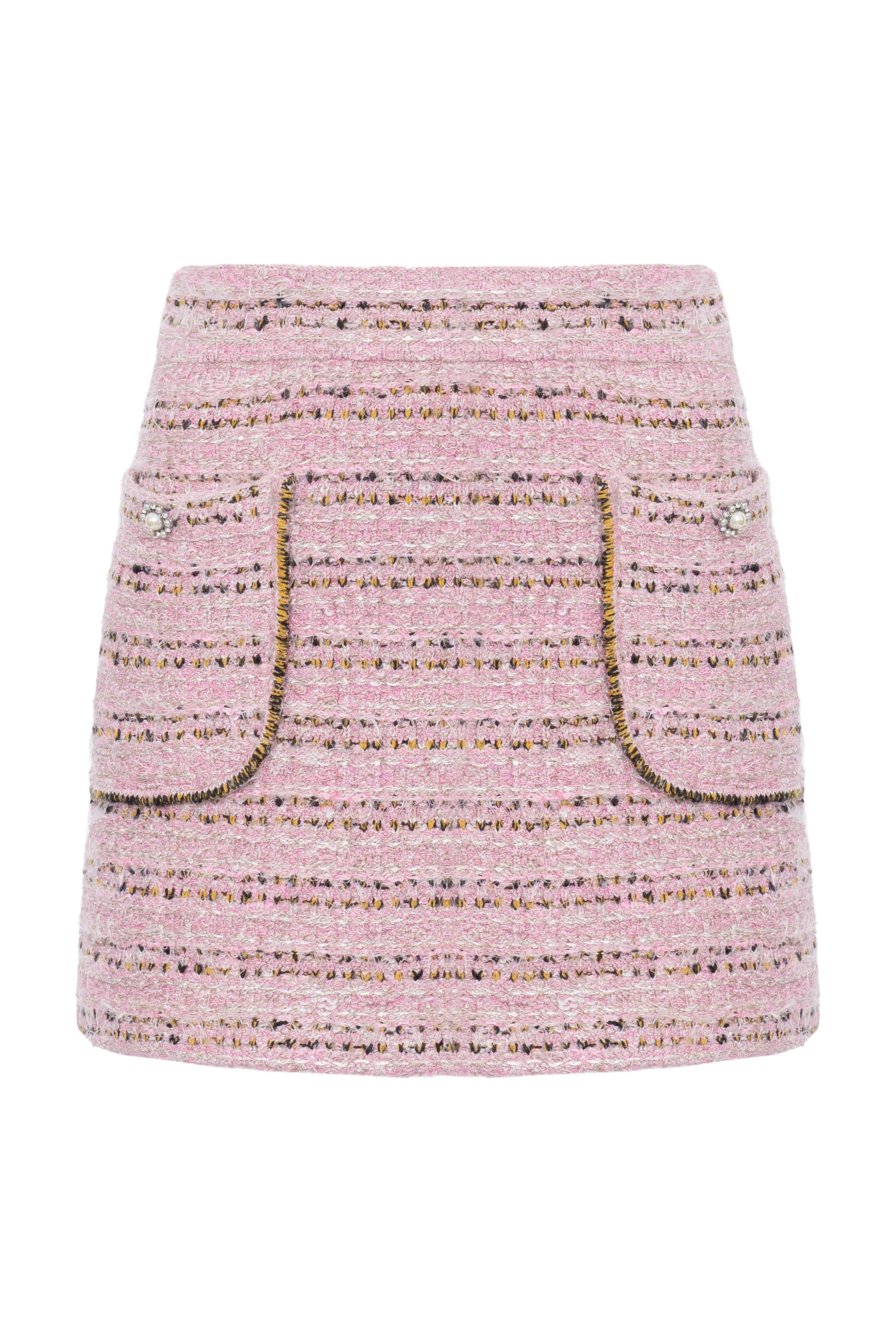 Pa4728 Pink Tweed Skirt