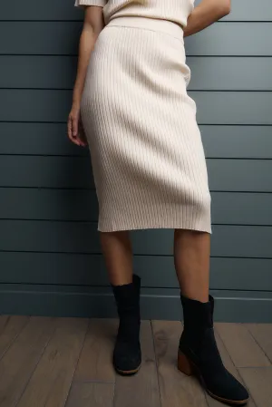 Parker Ribbed Cream Skirt