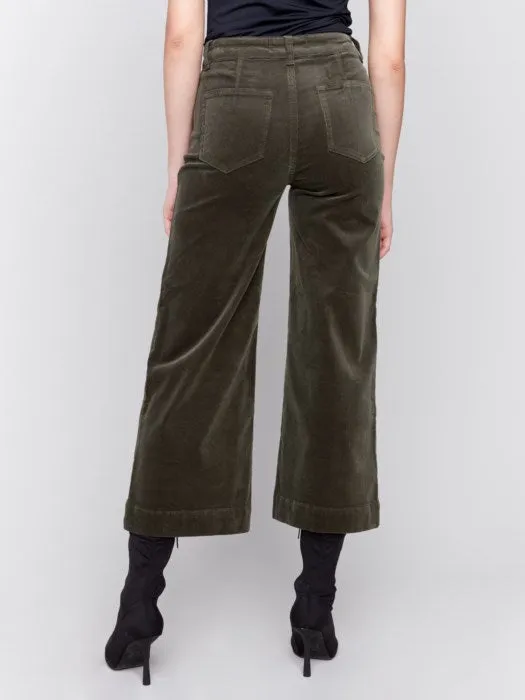 Patch-Pocket Corduroy Flare Pants