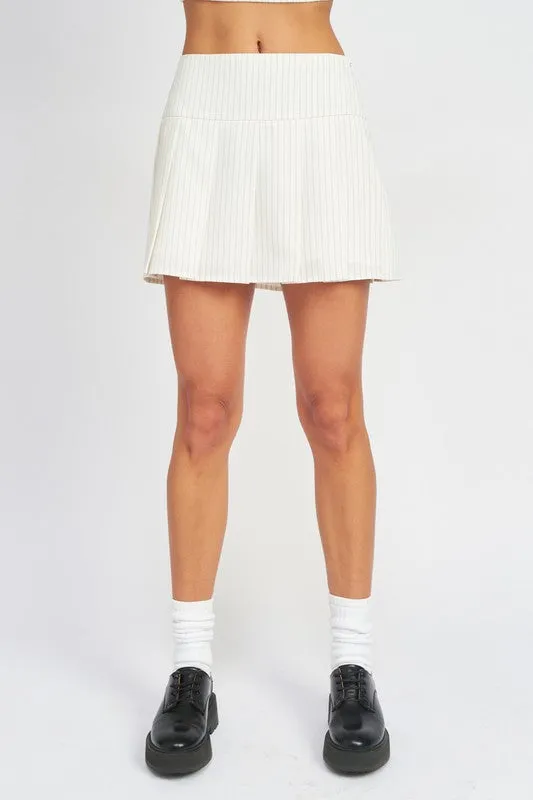 PLEATED HIGH WAIST MINI SKIRT