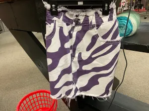 Purple and white zebra stripe denim skirt - 0XL